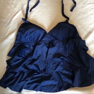 Navy blue tiered tankini NWOT